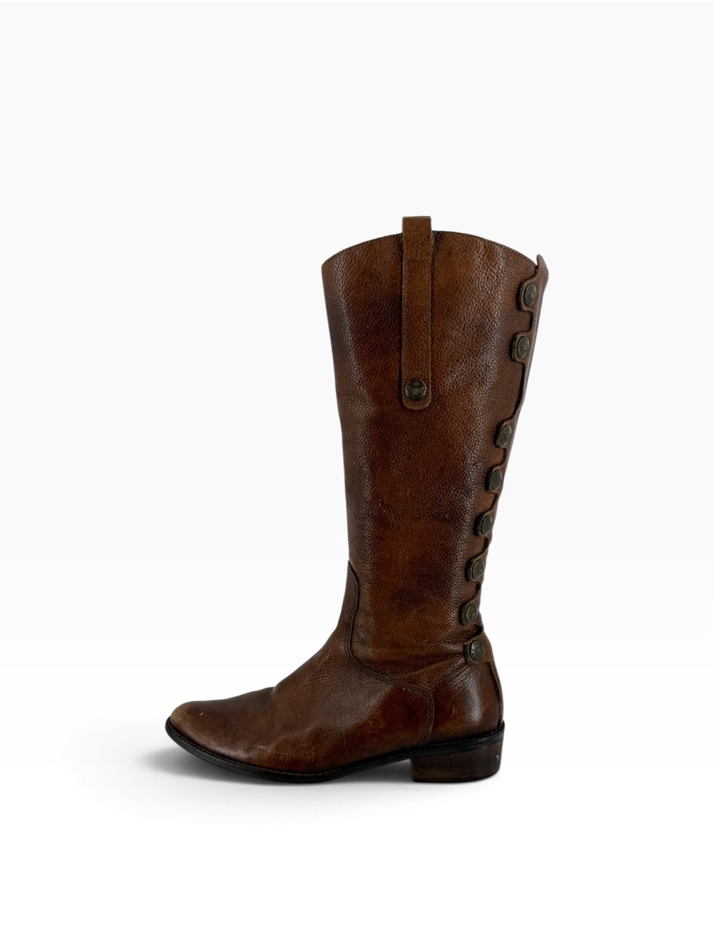 Matisse Sargent Tall Brown Leather Button-Accent Riding Boot